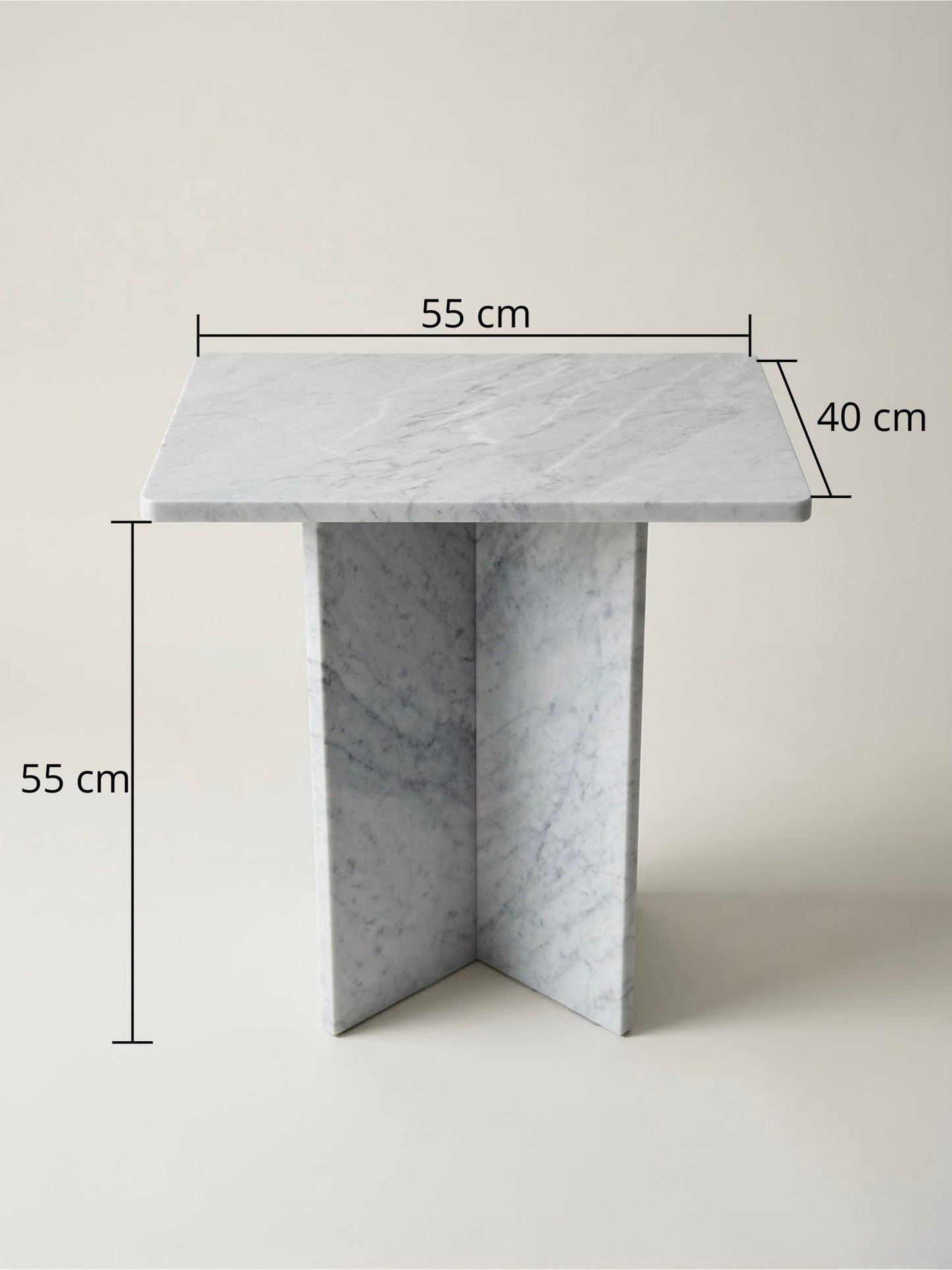 Mesa lateral Mármol Carrara Italiano original 55x40x55