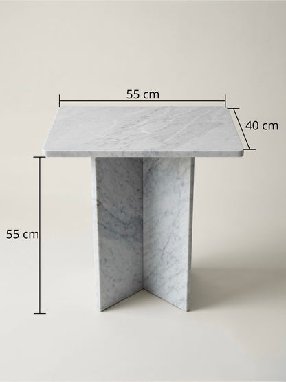 Mesa lateral Mármol Carrara Italiano original 55x40x55